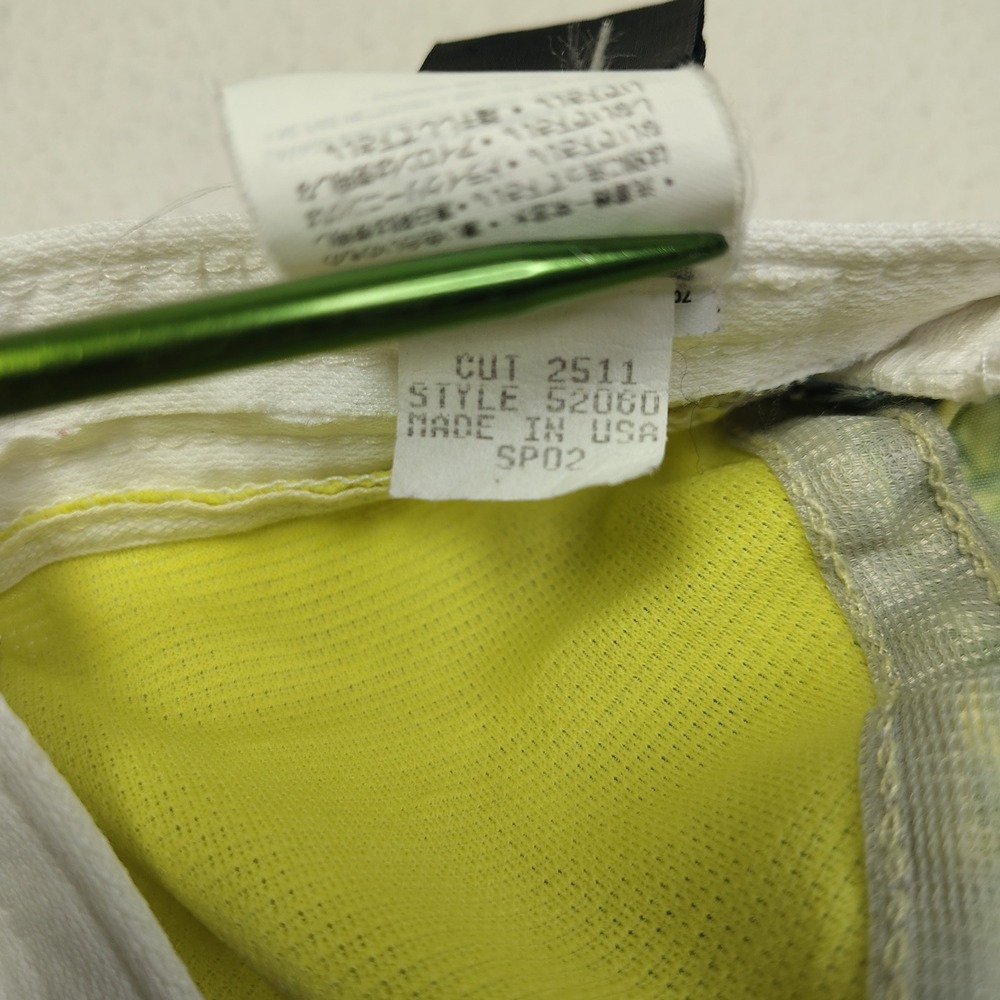 Vintage Patagonia Duckbill Cap Hat Yellow Green 4 Panel Marble Print 2002 52060 - Picture 11 of 11